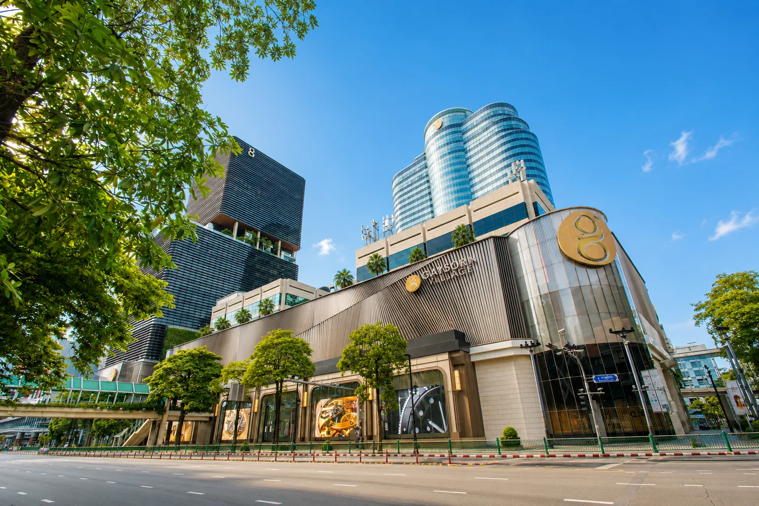 Exterior facade of Gaysorn Village, an ultra-luxury shopping destination in Ratchaprasong connected directly to BTS Chidlom